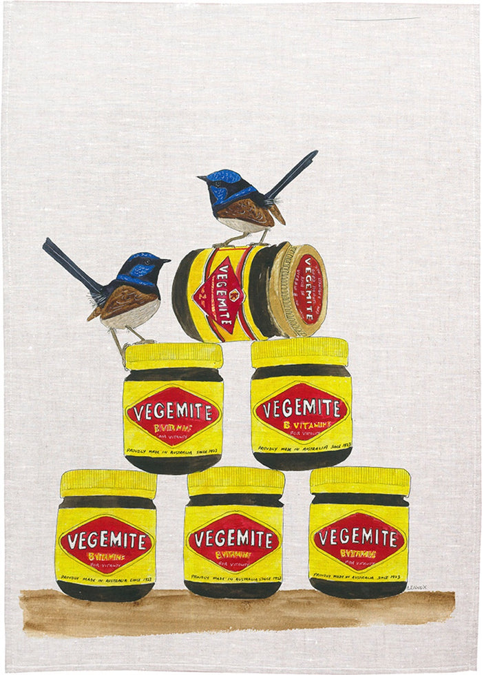 Grant Lennox Happy Little Vegemites Linen Teatowel