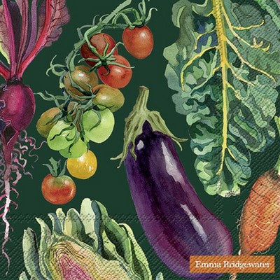 Paper Lunch Napkins - Emma Bridgewater Vegetable Garden Dark Green