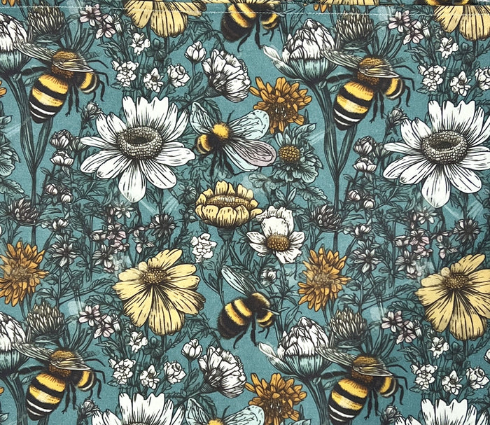 Canvas Runner - Bees & Daisies Teal