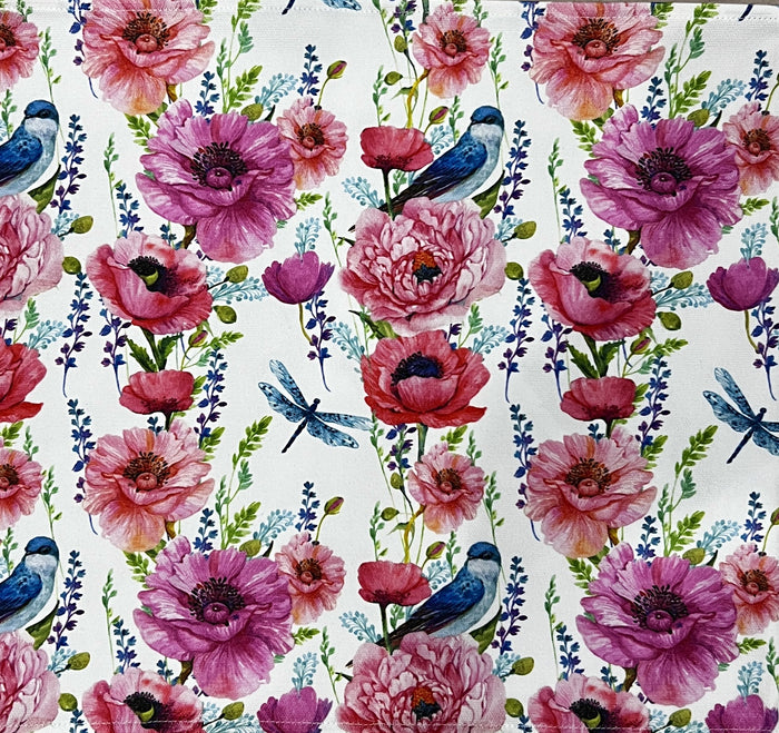 Canvas Runner - Blue Bird & Pink Flower