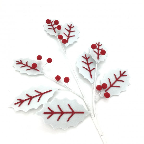 White Red Leaf Spray