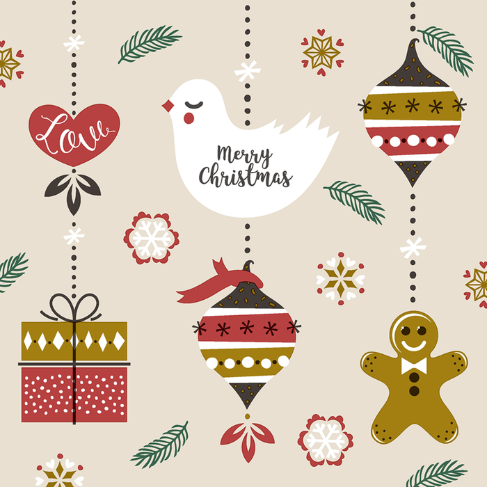 Luncheon Napkins - Xmas Hangings