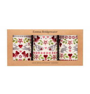 Love Birds Round Canister Set of 3 Boxed