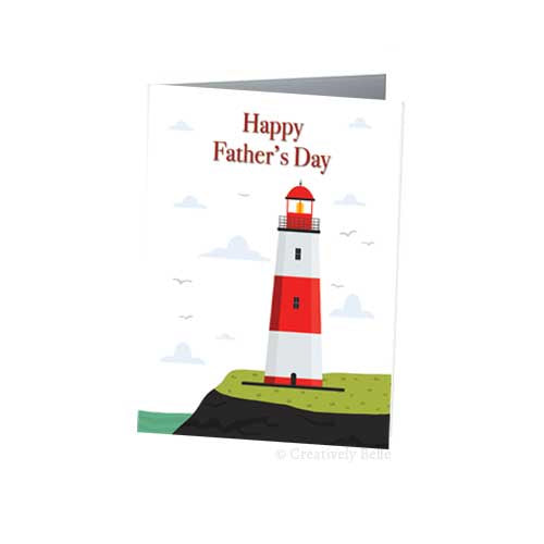 Fathers Day Lighthouse Greeting Card