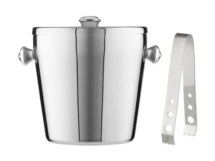 Cocktail & Co Ice Bucket 1.2L With Lid & Tongs Stainless Steel Gift Boxed