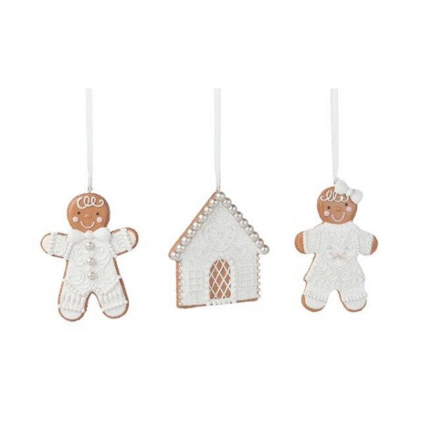 White Iced Gingerbread Hanging Assorted Designs