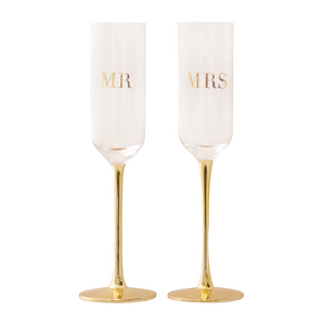 Mr & Mrs Champagne Flute S/2