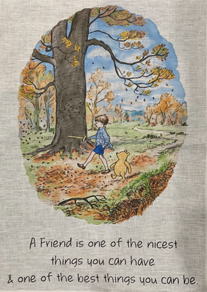 Winnie The Pooh - A Friend Is Linen Tea Towel