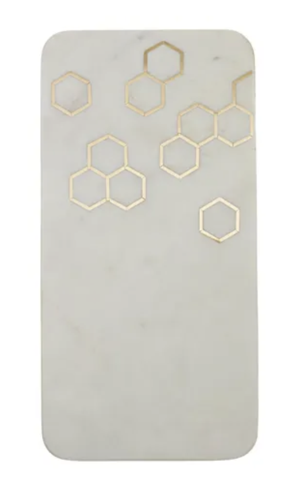 Hive Marble Inlay Serving Board