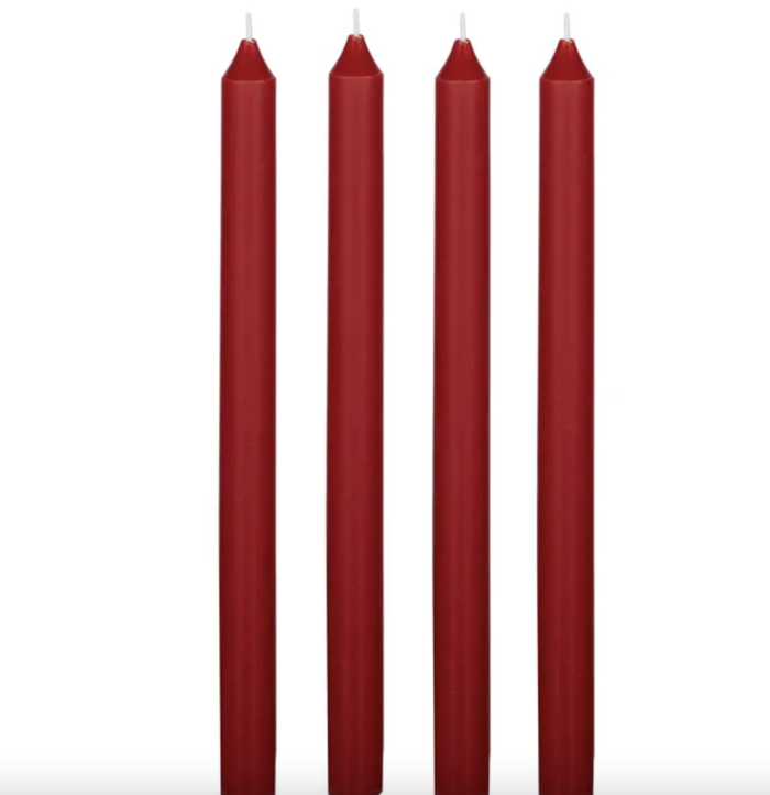 S/4 Tapered Candle Wax 25cm Red