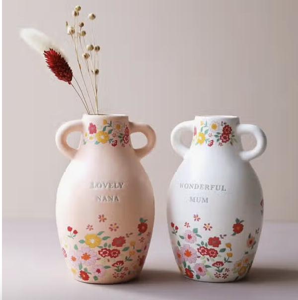 Large Ceramic Floral Vase, H15.5cm Assorted Design