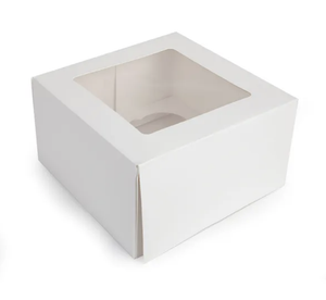 Mondo White Cupcake Box - 4 Cup 7x7x4in