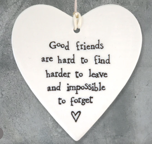 Wobbly Hanging Heart - Good Friends