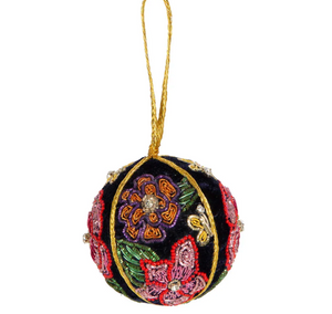 Velvet Metallic Flower Garden Bauble