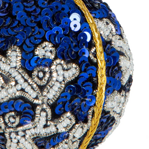 Ming Blossom Sequin Bauble Blue & White