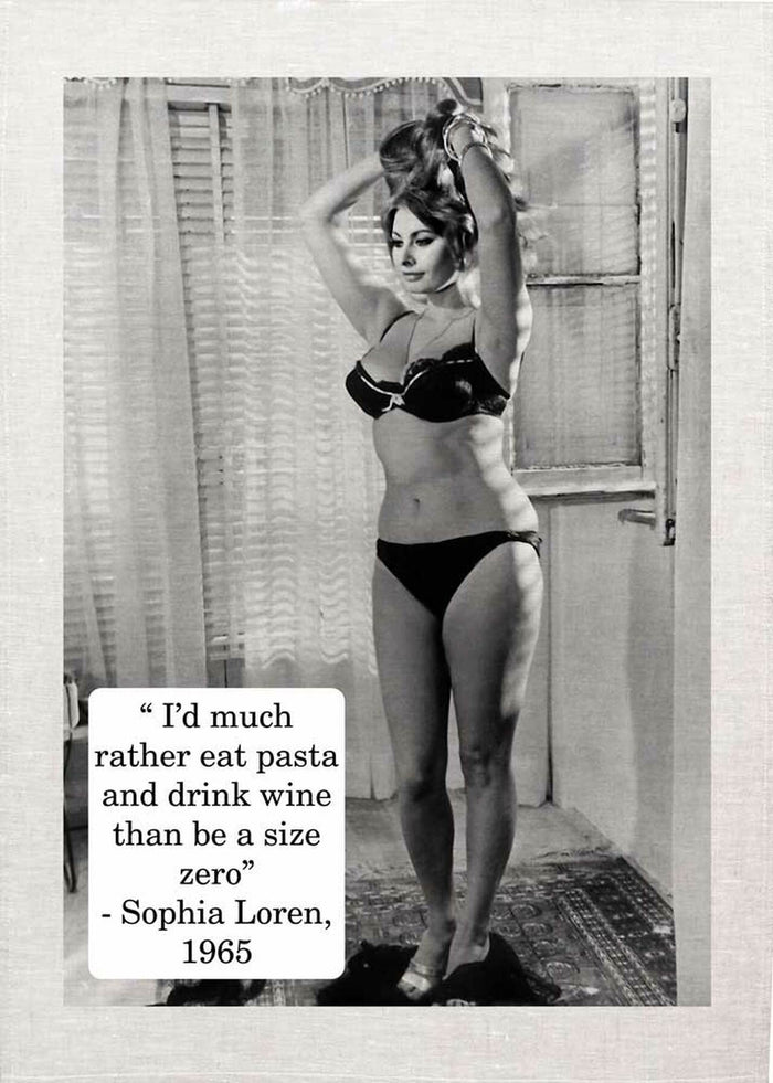 I'd much rather eat Pasta Sophia Loren Tea Towel