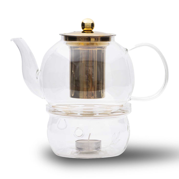 Glass & Gold Teapot Warmer