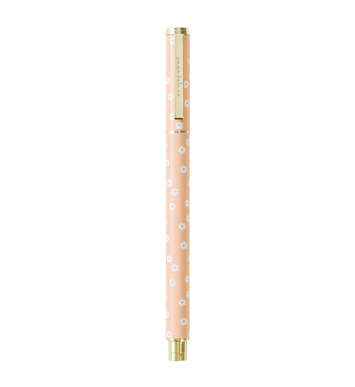 Metal Rollerball Pen - Apricot Daisies