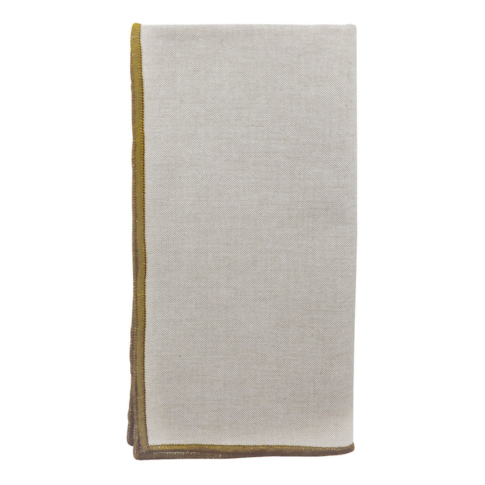 Jetty Embroidered Mustard/Oatmeal Napkin S/4