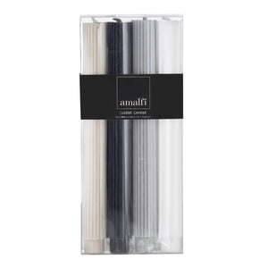 Ribbed Dinner Candles S/4 Black