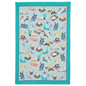 Kitty Cats Tea Towel 74x48x0.2cm Gre