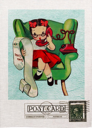 Girl Green Chair Post Card
