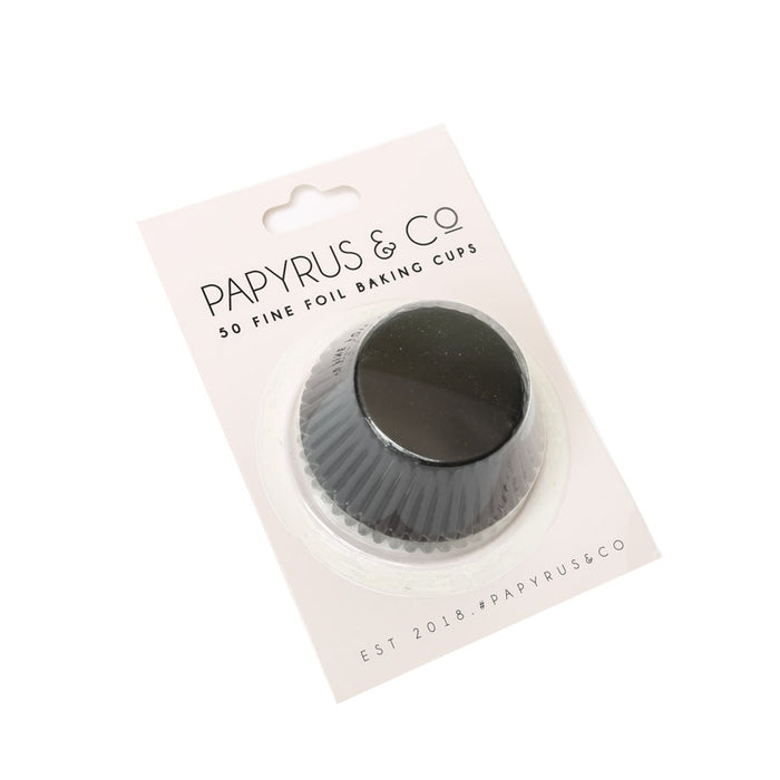 Medium BLACK Foil Baking Cups (50 pack) - 44mm