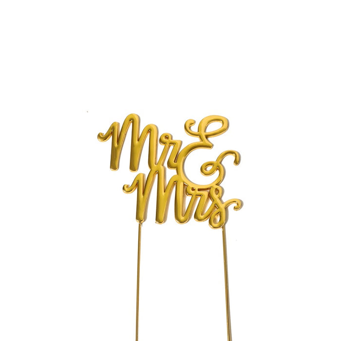 Gold Plated Cake Topper - Mr & Mrs