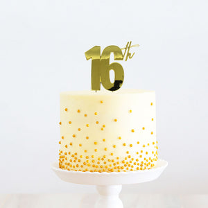 Cake Topper Gold - 16th