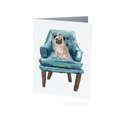 Greeting Card - The Pug's Chair