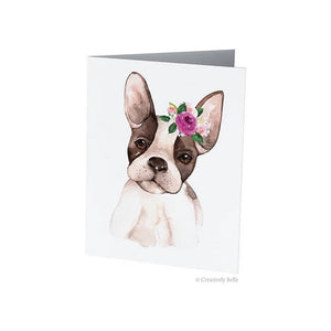 Greeting Card - Floral French Bulldog