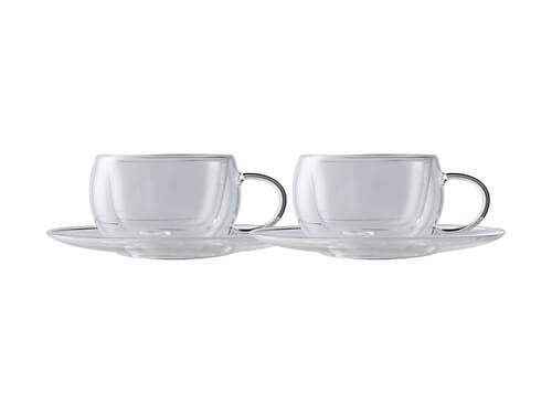 Blend Double Wall Cup & Saucer 80ML Set of 2 Gift Boxed