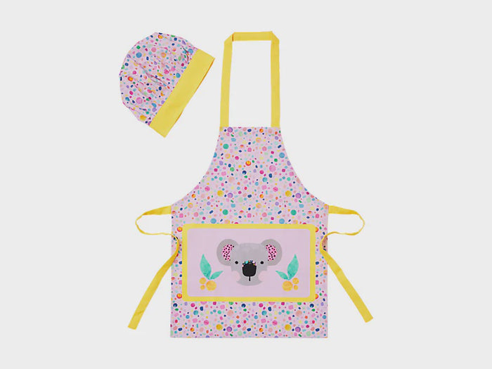 Kasey Rainbow Critters Children's Apron & Hat Set Pink