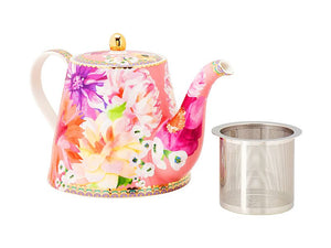 Teas & C's Dahlia Daze Teapot With Infuser 1lt Pink