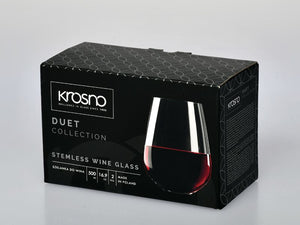Duet Stemless Wine Glass 500 ML Set of 2 Gift Boxed