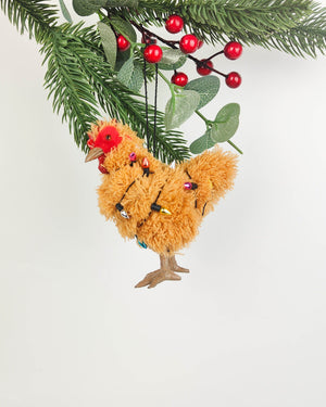 Chicken with Lights Hanging Decoration Natural