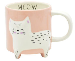 Animal Cat Mug with Legs Pink
