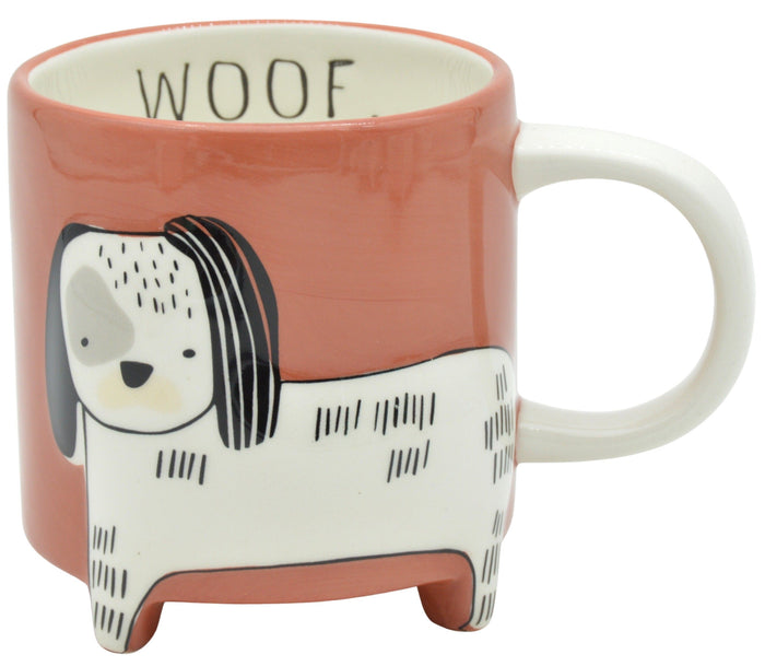 Animal Dog Mug with Legs Terracotta